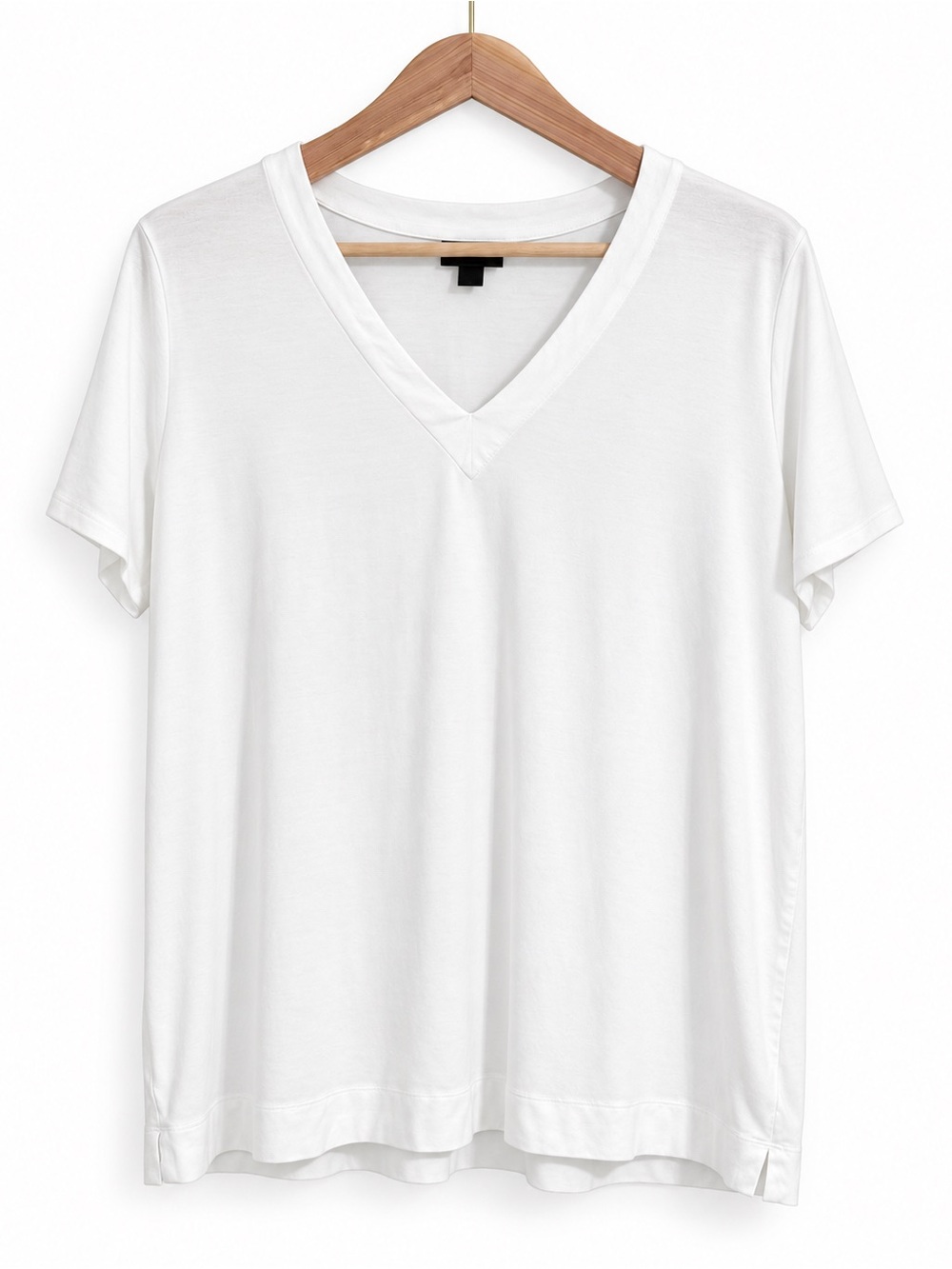 J.Jill Wearever Collection White V-Neck Short Sleeve Top Size L